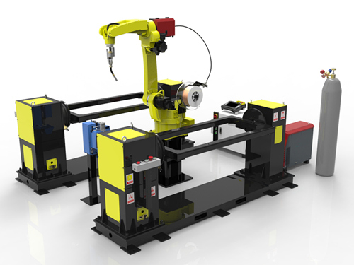 Double station welding robot workstation