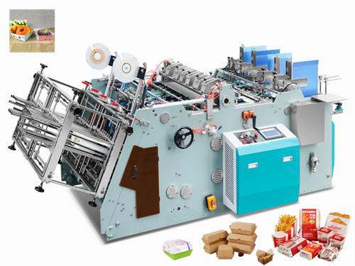 Double workplace automatic paper box forming machine